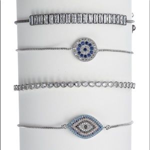 NIB Crystal Stack Evil Eye bracelets